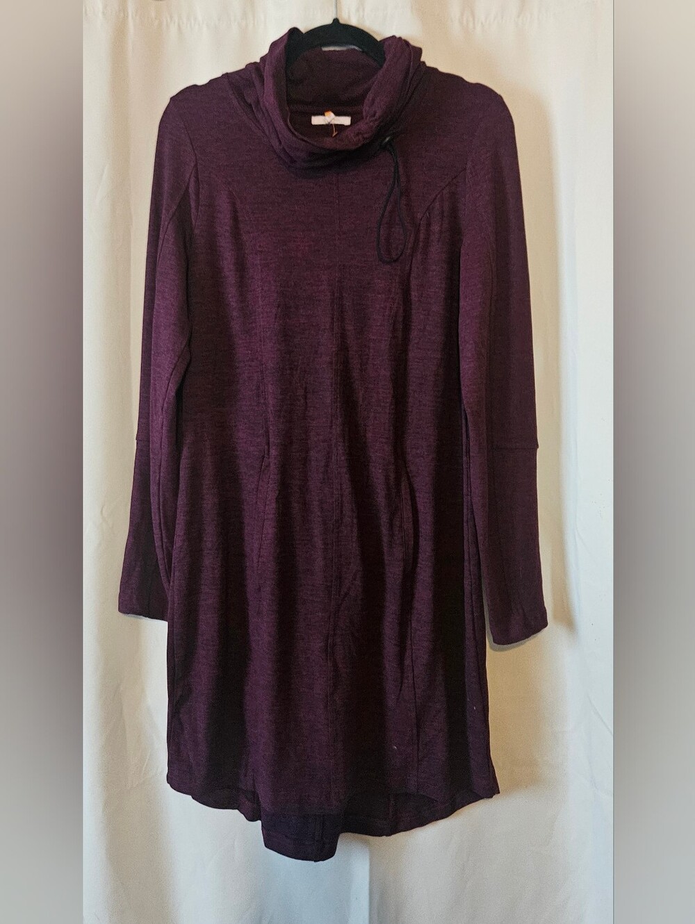 Long Sleeve Cowl Neck Tunic Top - Plum